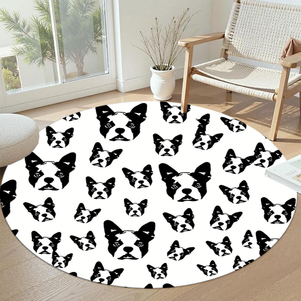 Dog Round Floor Mat Perfect for Living Rooms Dormitory Entryway Playrooms Antislip Round Carpet Anime Office Decor Perfect Gift for Friends Family