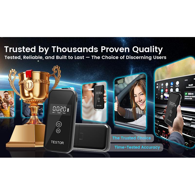 Professional Breathalyzer Alcohol Tester with Digital Display 8 Reusable Mouthpieces for Home Car Use Accurate Portable 2025