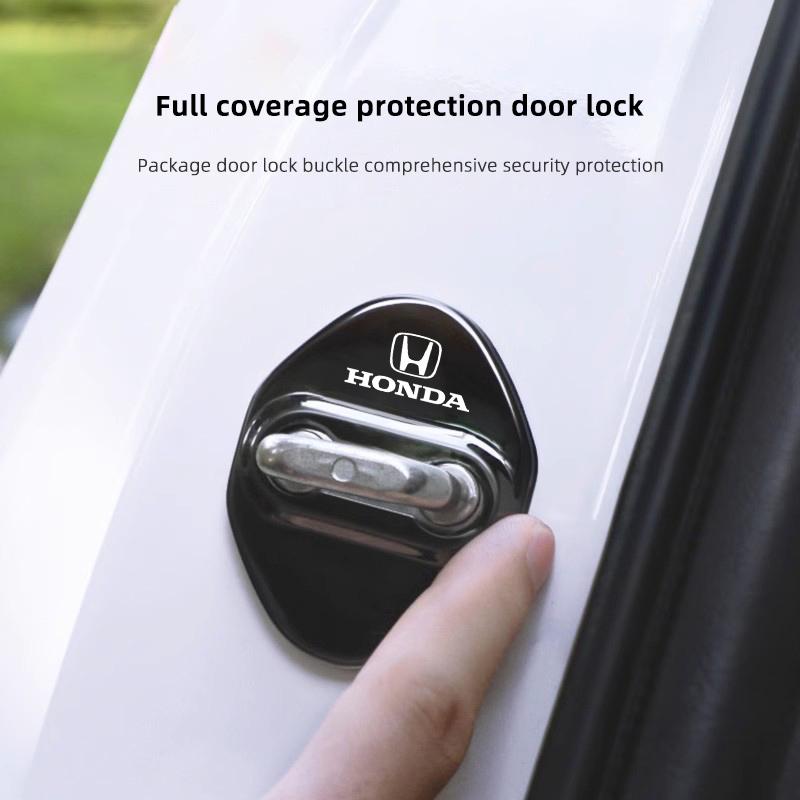 4Pcs Car Door Lock Buckle Protective Covers Zinc Alloy Cover For Honda Civic Accord Crosstour Spirior Odyssey Avancier UR-V CR-Z