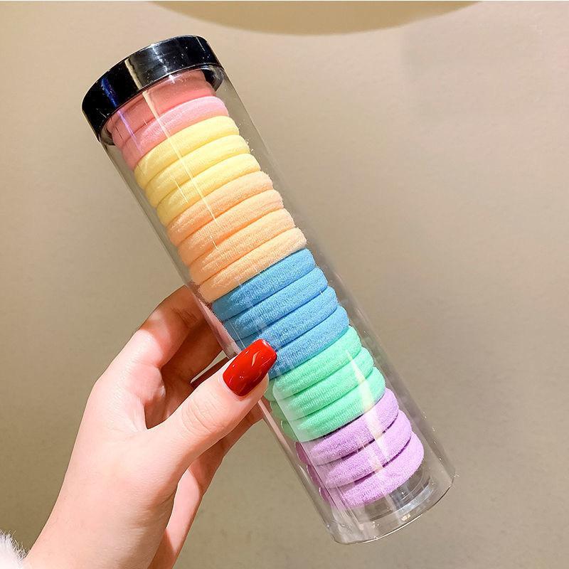 20PCS High Elastic Headband Seamless Rubber Band Hair Rope High Ponytail Hair Band Towel Ring Hair Care Weaving
