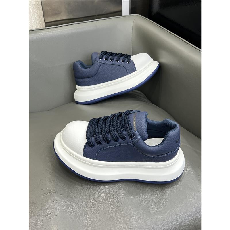 Autumn new color matching leather big head dad shoes lightweight platform sports casual shoes dl