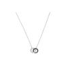 Dextera Stein Doppelring Rhodinierte Halskette Damen Halskette 5445706
