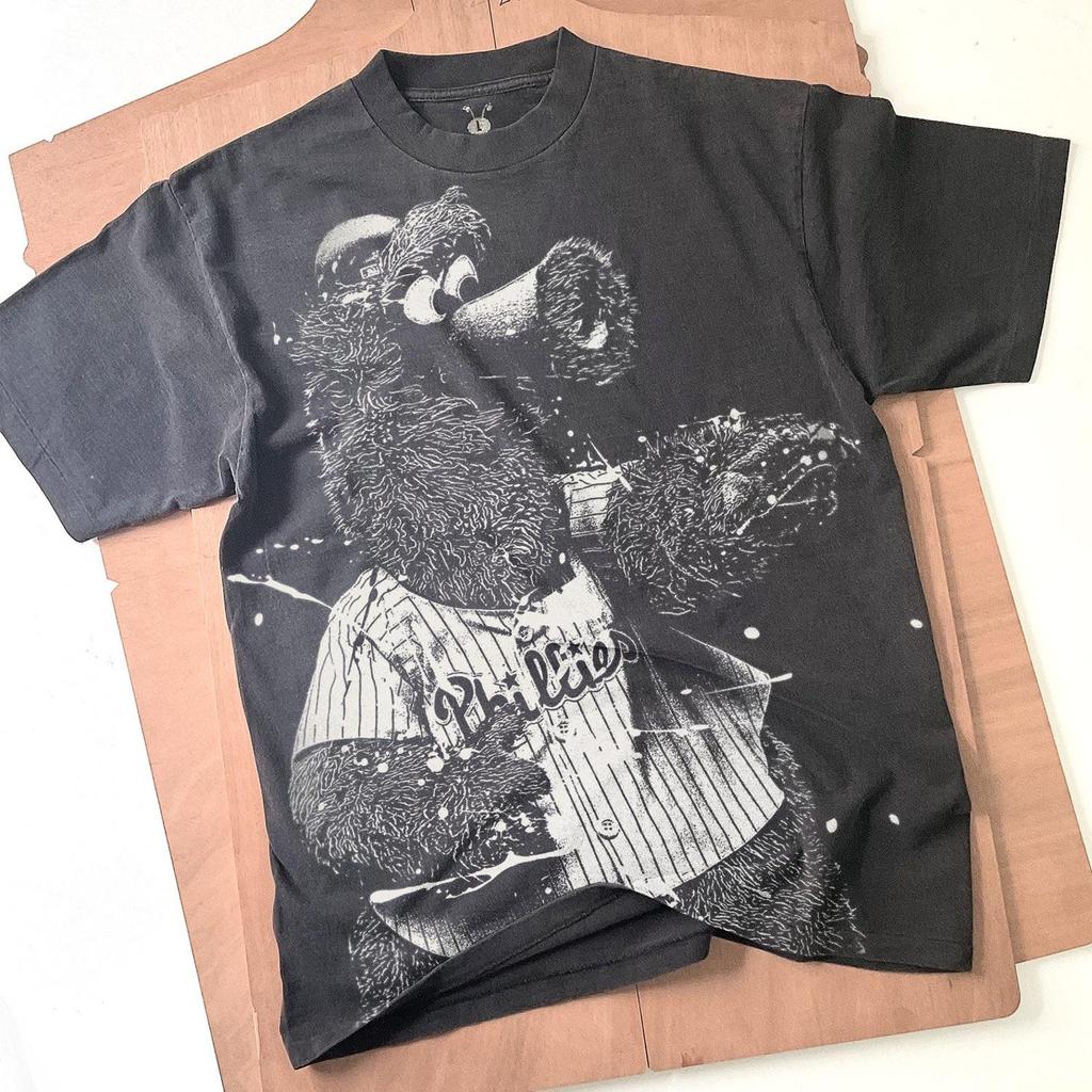 Phanatic Bleached T-Shirt: Vintage Faded Black Cotton Unisex Tee