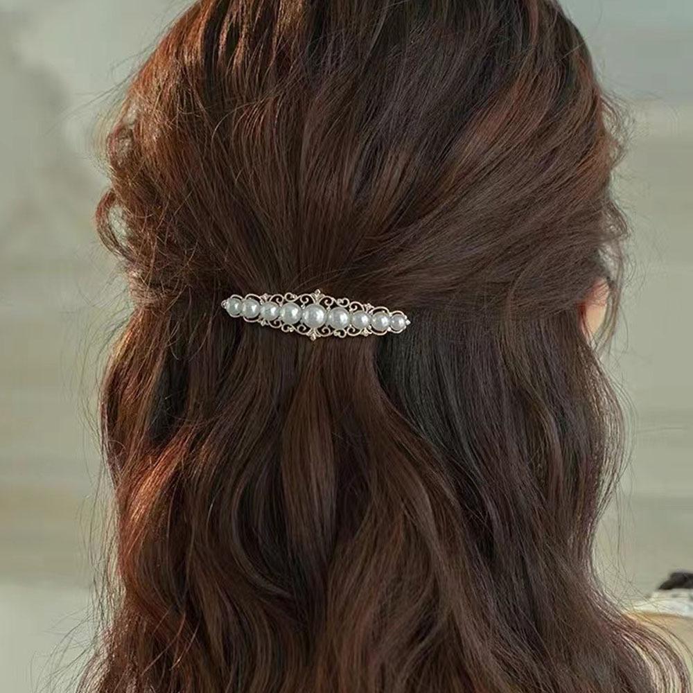 Elegant Pearl Spring Hair Clip for Chic Half-Up Styles