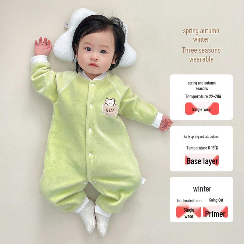 Korean Style Thickened Velvet Baby Coat for Boys and Girls - Autumn/Winter Solid Color Toddler Top