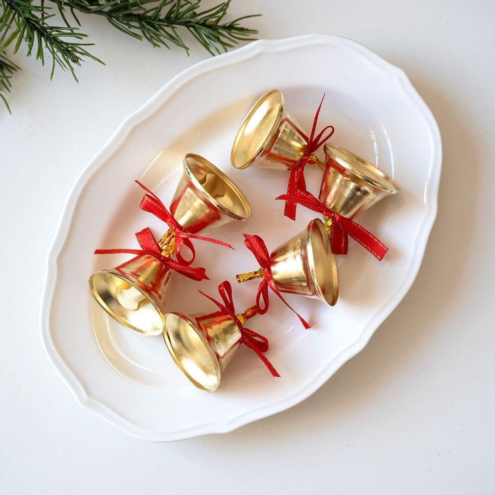 6/9Pcs Plastic Christmas Ornaments bow New Year Pendant Fashion Christmas Bells  Merry Christmas
