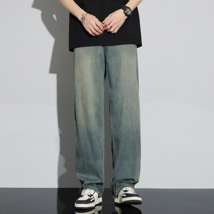 

Теннисные джинсы Весна и Лето Японские Свободные Прямые Эластичные Тонкие Джинсы 38