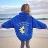 2025 Spring & Autumn Sunflower Printed Hoodie with Drop Shoulder Sleeves