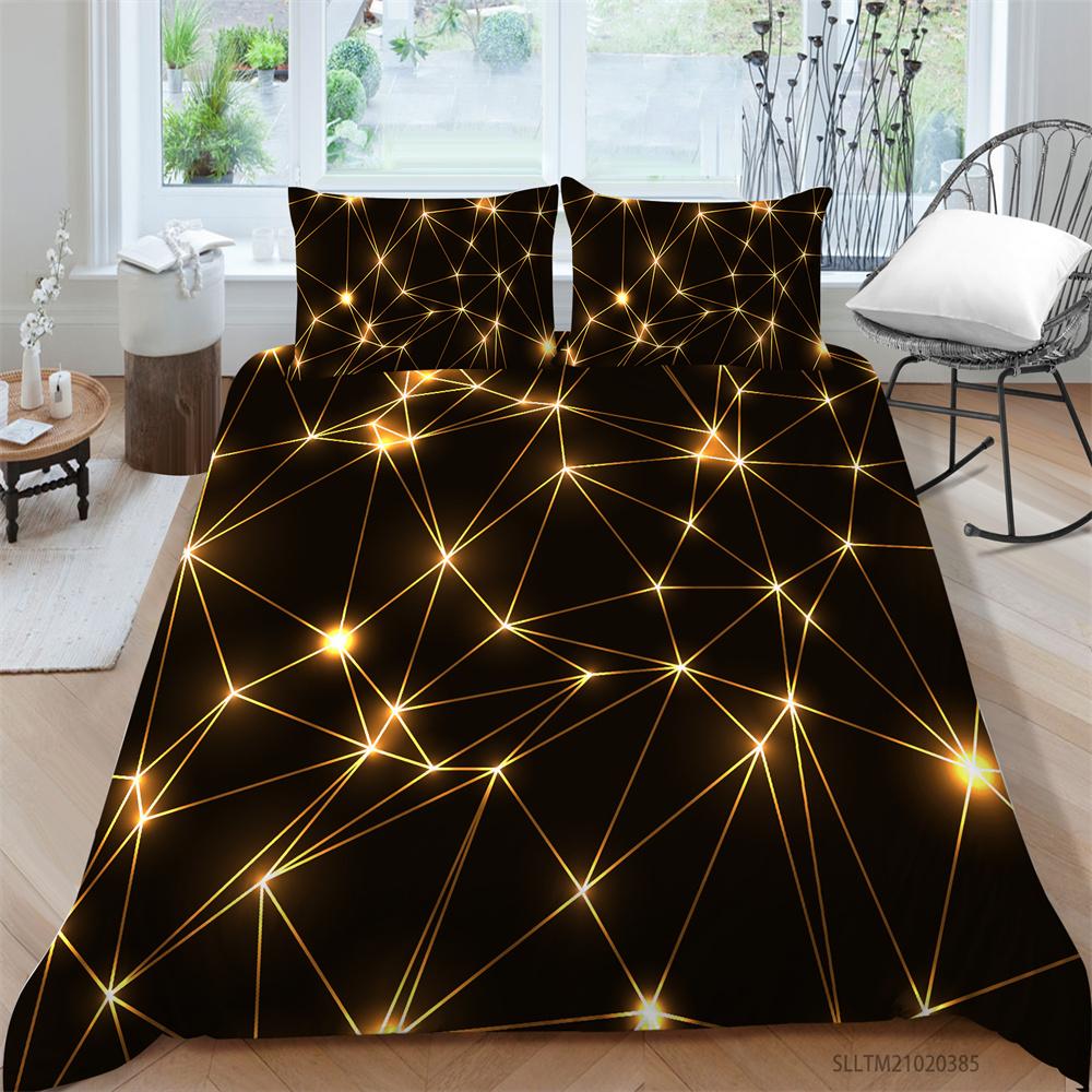 3D-Druck Bettbezug Scripes Heimtextilien mit Kissenbezug Queen-Size-Bettwäsche Kinder Luxus-Bettwäschebezug