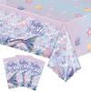 Purple Fish-Scale Mermaid-Themed Party Decoration Set: Disposable Mermaid-Tail Tablecloths, Paper Cups, Napkins, and Plates for Girls' Birthdays