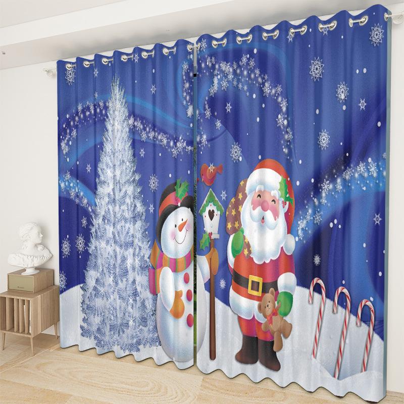 Weihnachtsvorhänge Schlafzimmer Wohnzimmer Balkon Verdunkelungsvorhänge Büro Hotel Isolationsvorhänge