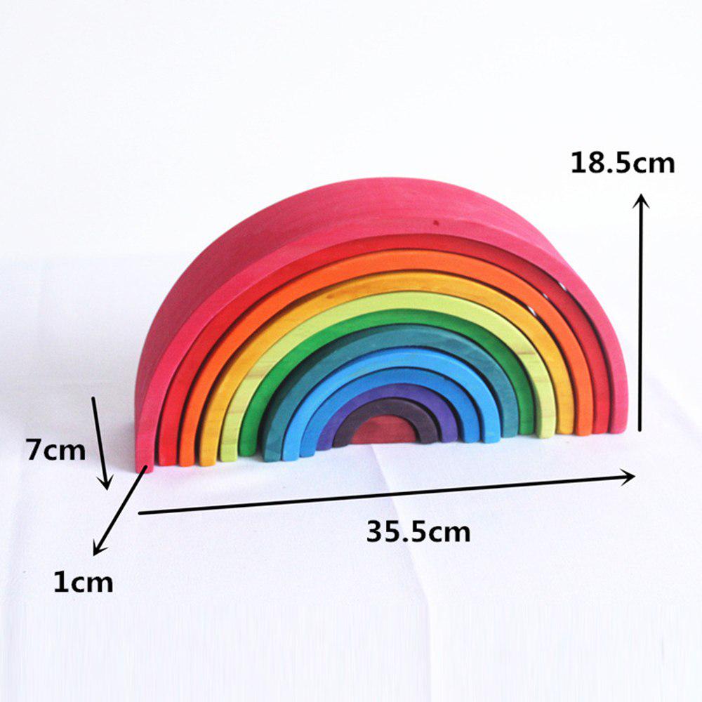 12 Pcs Rainbow Baby Toys Wooden Rainbow Stacker Nesting Blocker Creative Blocks Educational Toys