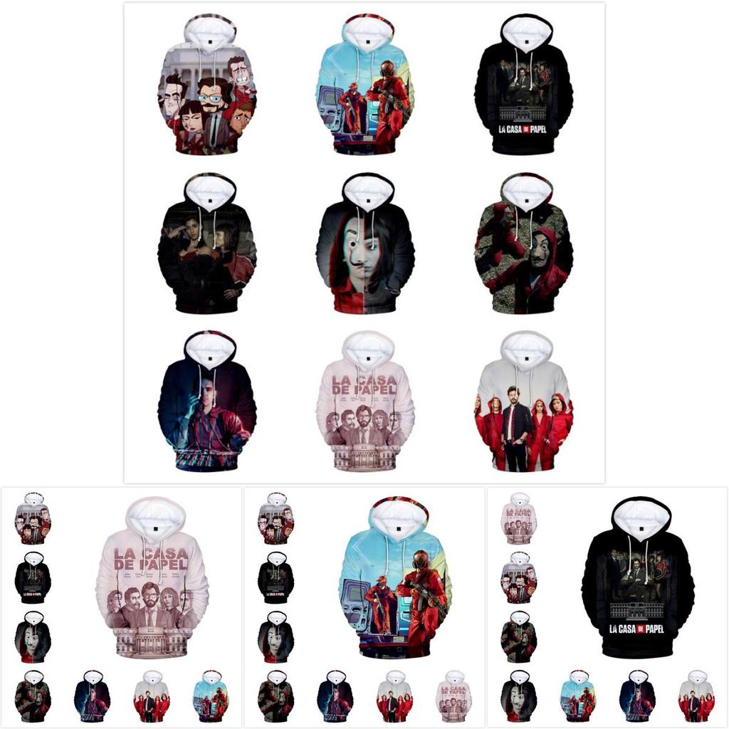 La Casa De Papel 3d Hoodies Sweatshirts Long Sleeve Comfortable Money Heist Pullover