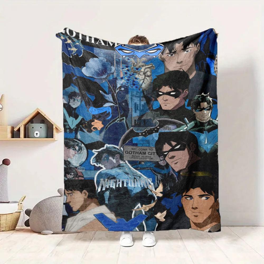 Gotham Knights Flannel Blanket Throw Blanket Soft Warm Sofa Bed Camping Car home Decor Unique Christmas Gift C9301320