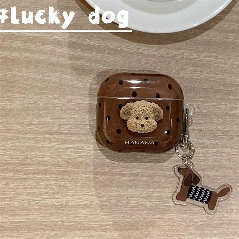 Polka dot three-dimensional dog suitable for AirPods 1 generation protective cover 1st generation 1st generation pro1 apple bluetooth headset case