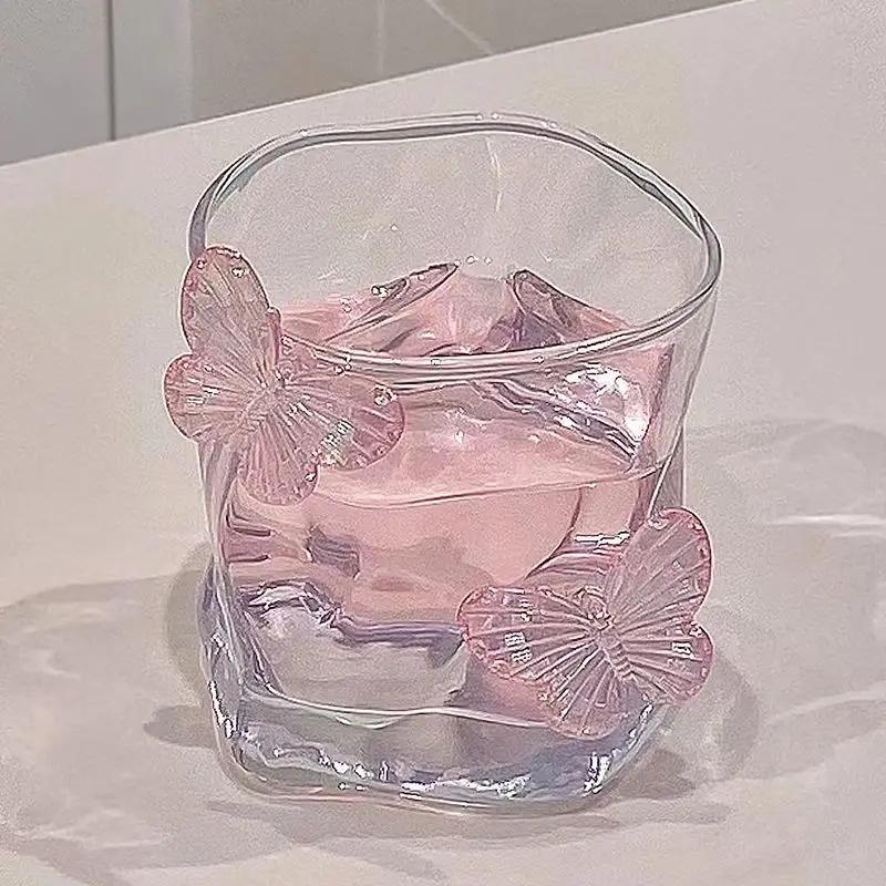 Korean Style Special-shaped Twist Glass Transparent Water Glass Whisky Wine Cup Coffee Cups Milk Cup Drinkware Glassware