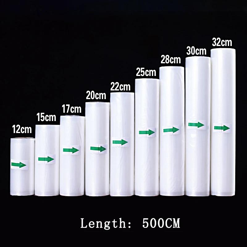 500CM Food Vacuum Packaging Saran Wrap Plastic Bags Keep Food Fresh Sealed Compression Bags Kitchen Storage Organization