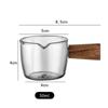 50ml 80ml 100ml Wood Handle Glass Espresso Measuring Cup Double/Single Mouth Milk Jug Coffee Supplies Clear Kitchen Measure Mug