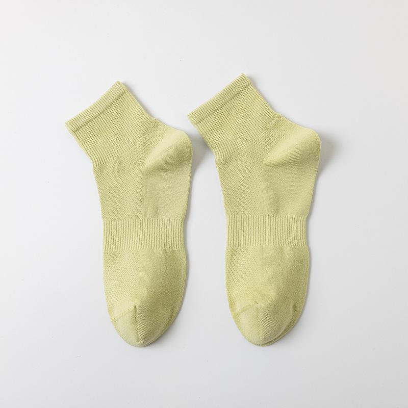 

Женский летний хлопковый дышащий и впитывающий пот сетчатый пояс для талии спортивный бесшовный антипиллинговый носок-труба 1 pair зелёный