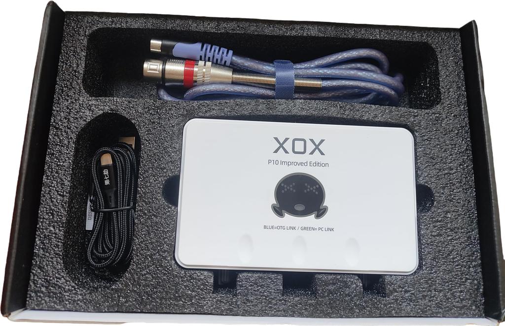 XOX P10 USB Audio Interface for Recording with Software Panel for and Independent Volume LED USB Audio 48V Phantom Power Studio-Quality Streaming,