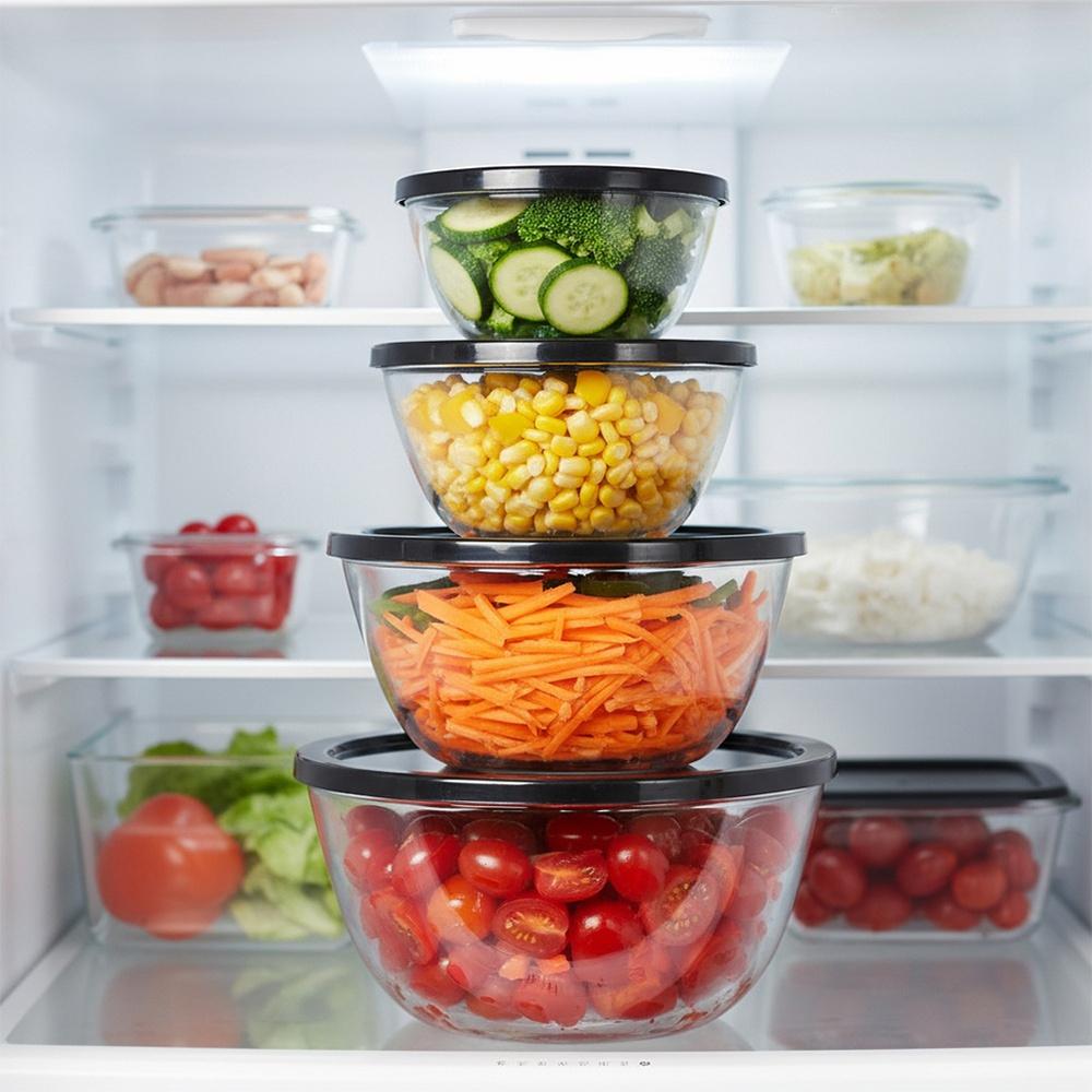 Glass Bowls With Lids 750 Ml / 1 L / 1.5 L / 2 L 8 Pcs.