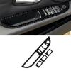 Carbon Fiber Car Window Lift Switch Panel Trim Decorative Stickers Car Styling For BMW Old 5 Series E60 2005-2010