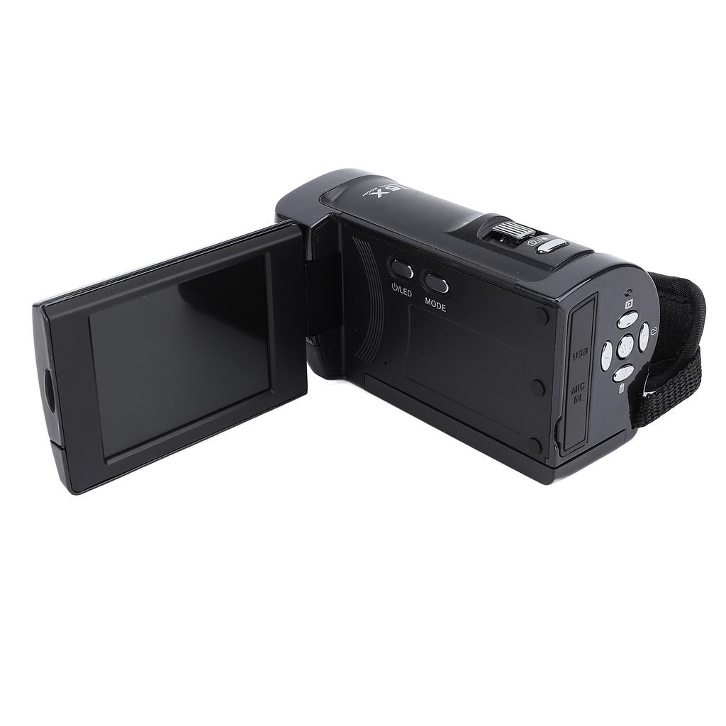 Cameră video 2.7K, 50MP, 2.8 inci, ecran cu rotire la 270 de grade, zoom digital 16X