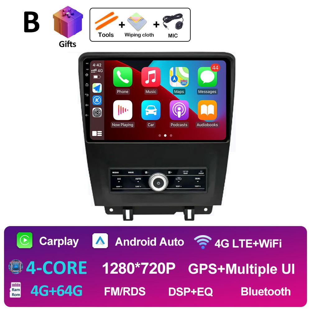 For Ford Mustang 2009 2010 2011 - 2014 DSP Stereo GPS Navigation Car Video Radio Multimedia Player Android Auto Cooling Fan WIFI
