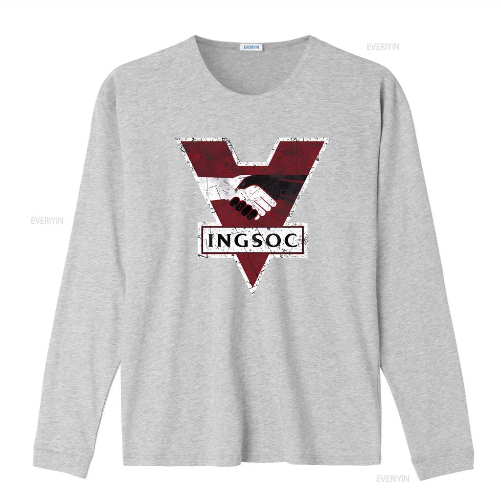 1984 George Orwell INGSOC T shirt vintage Washed designer clothes Soft streetwear Top For Everyday Wear graphic Versatile homme
