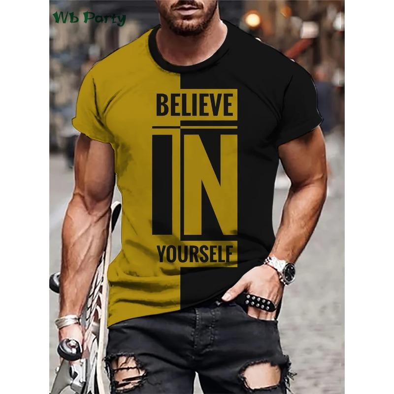 

Summer men s printed T-shirt round neck plus size sports and leisure fashion quick drying short sleeved top XL
