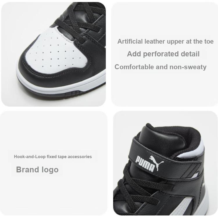 Puma Rebound Layup Sl Retro Ležérní Vysoké Skateboardové Boty Dětské Skateboardové Boty Černé 370488-01