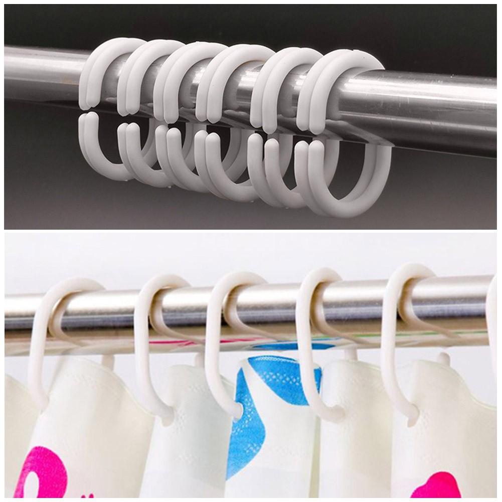 Bathroom Hooks 12pcs Accessories C-Shaped Curtain Hanger