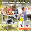Stainless Steel Catering Work Table 30x36 Inch Commercial Kitchen Table with 4 Wheels Commercial Food Prep Workbench With Flexible Adjustment Shelf