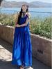 Erhai Blue Resort Backless Spaghetti Strap Long Dress
