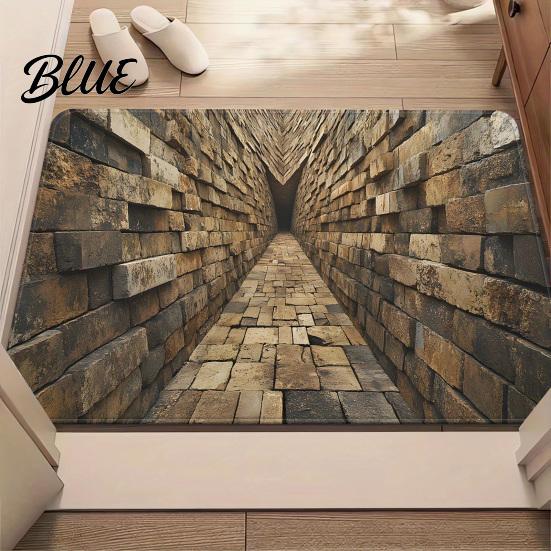 Moisture Absorbing Mat Velvet Water Hole Illusion with Realistic 3D Floor Non-Slip Crystal Absorbent Rug
