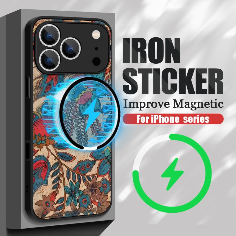Thin Ring Magnetic For Magsafe Case For iPhone 17 Pro Max Case iPhone 16 15 14 13 Pro Max 17E Daisies Flowers Print Hybrid TPU+PC Matte Cover