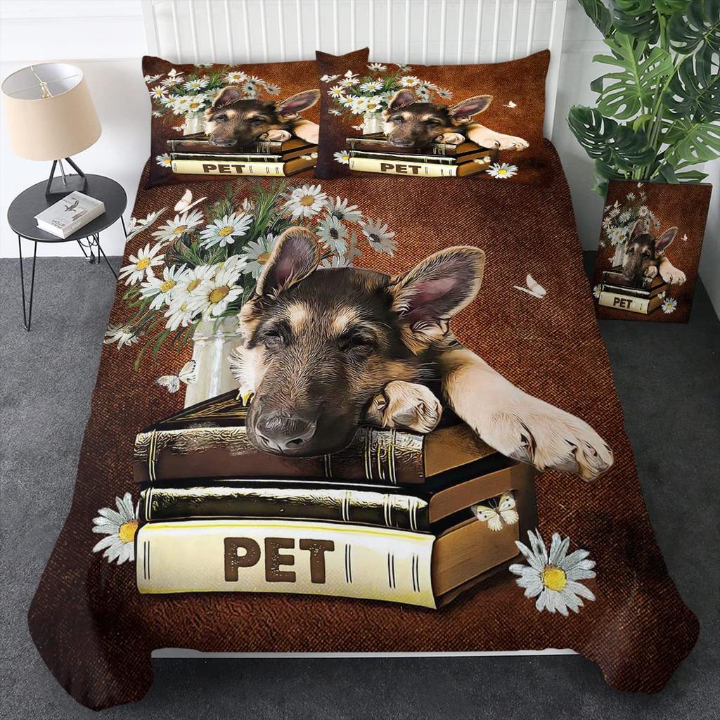 Cute Dog Print Bedding Three-Piece Quilt Cover Walmart Exclusive