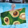 Cairtoon Avocado Mikrofaserdecke Schnelltrocknende Strandtücher Übergröße Druck Super Saugfähige Poolhandtuchdecke
