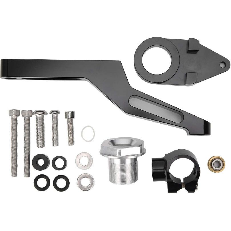 Fydun Motorcycle Adjustable Steering Damper Steering Damper Stabilizer Safety Control with Mounting Bracket Kits for Ninja ZX6R 2009-2019
