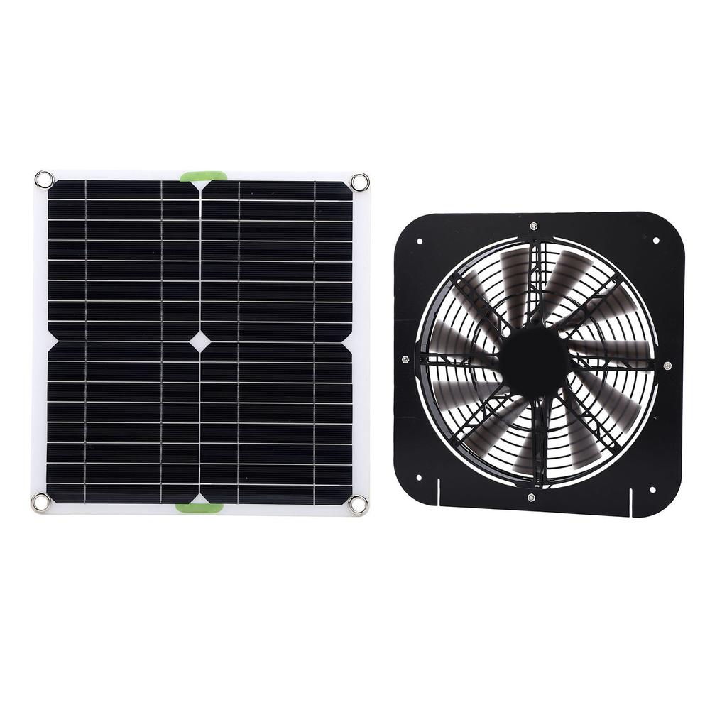 Solar Powered Exhaust Fan 100W 10 Inch Solar Vent Fan Kit for Kitchen Pet House Chicken Coop Greenhouse