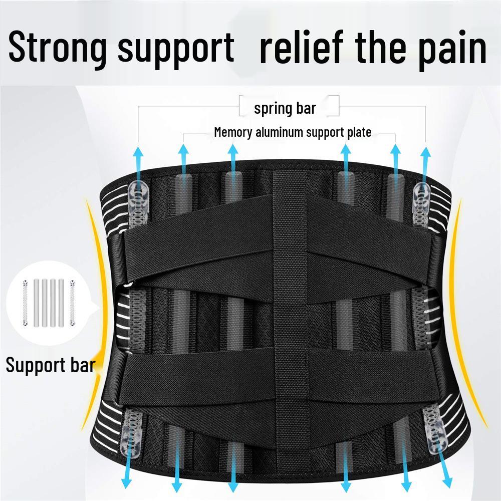 Sommer Lendenstützgürtel: Atmungsaktive Taillendekompression, Stahlplattenstütze, Bauchformung für Männer und Frauen.