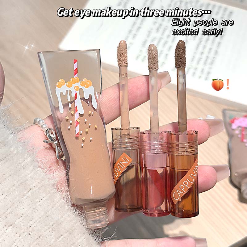 CAPPUVINI Milk Tea Velvet Liquid Eyeshadow Monochrome Matte Makeup Long-lasting Brown Eyeshadow