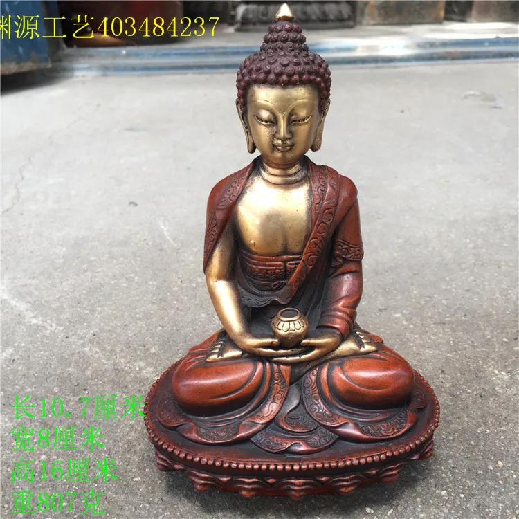 Tibetan Brass Buddhism Bodhisattva Sakyamuni Buddha Statue