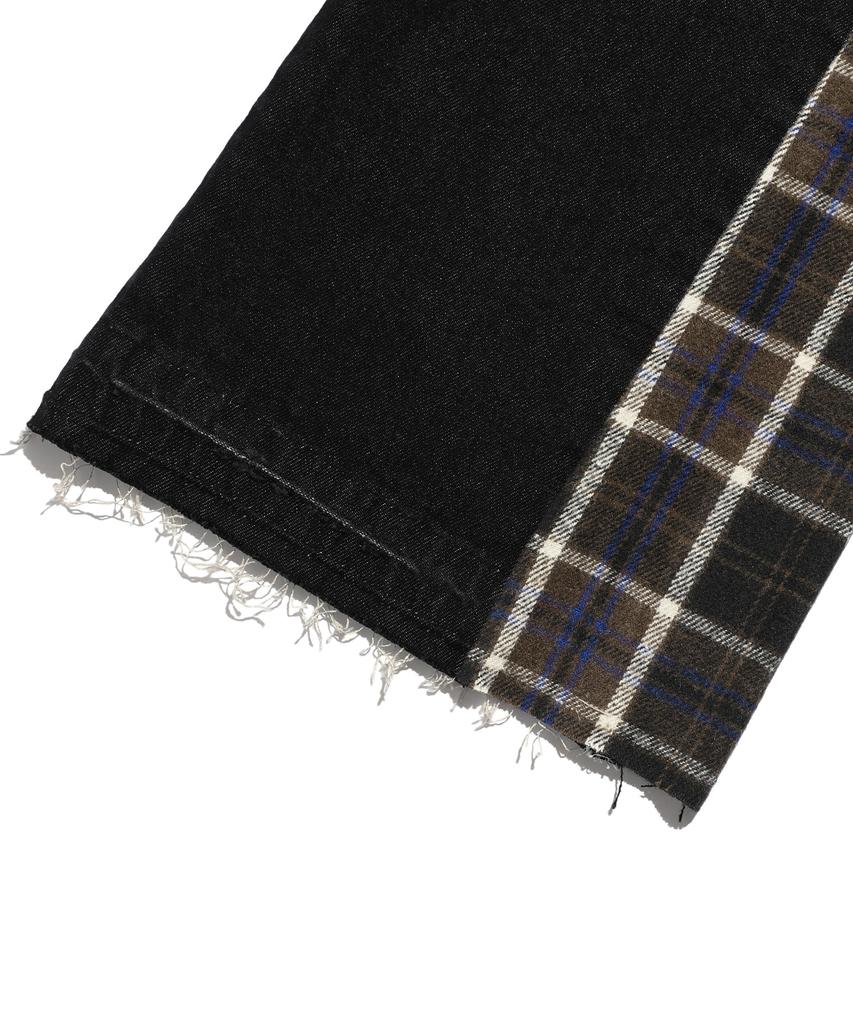 NICEGHOSTCLUB Side Check Panel Bootscut Jeans_Black(Ng2Efud115A)
