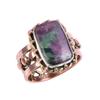 Ruby In Zoisite Handmade Lab-Created 925 Sterling Silver Two Tone Ring S.8 k8g20