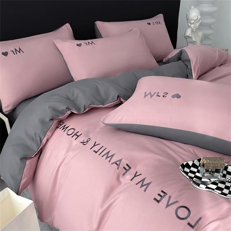 

Комплект постельного белья из скандинавского египетского хлопка с пододеяльником, простыней, наволочкой, роскошным постельным бельем для двоих, двуспальной кровати размера Queen King Size, односпальной кровати для пары A160x200cm Bed 4pcs