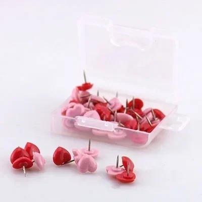 New Heart Shape 50 Pieces Plastic High Quality Cork Board Safety Colorful Thumbtacks Office School Accessories Student Supplies