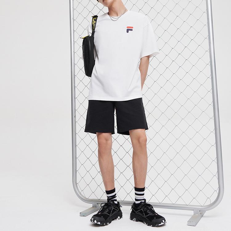 Fila Fusion FOB Series Casual Sports Printed Big Logo Round Neck Short Sleeve Retro American Loose T-Shirt Unisex Tops White T11U126110EWT