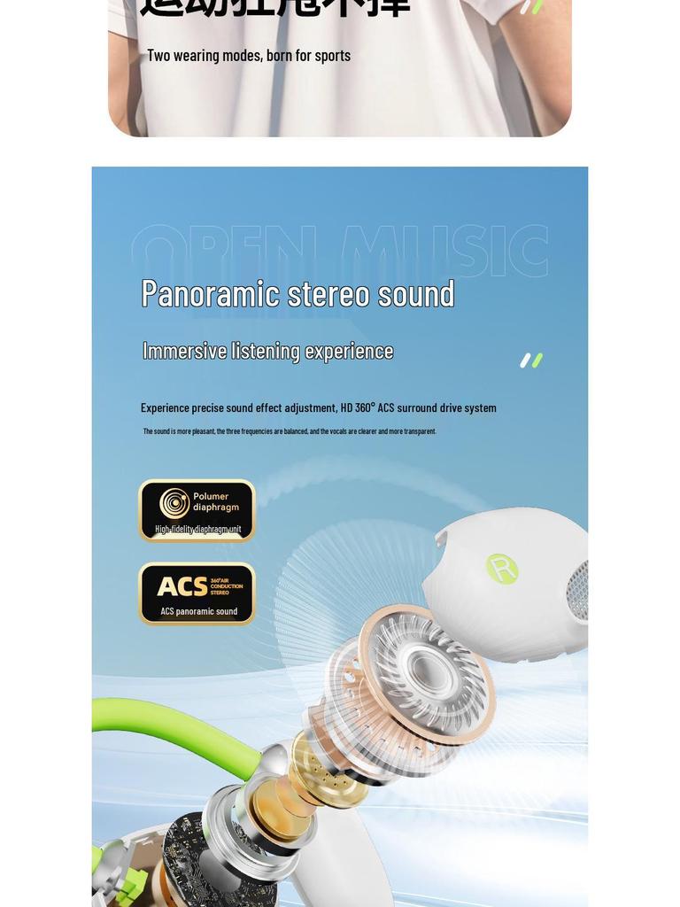 M80 True Wireless Bluetooth Earbuds - Ultra-Long Battery, Noise Cancelling, Sport Ear-Hook Design