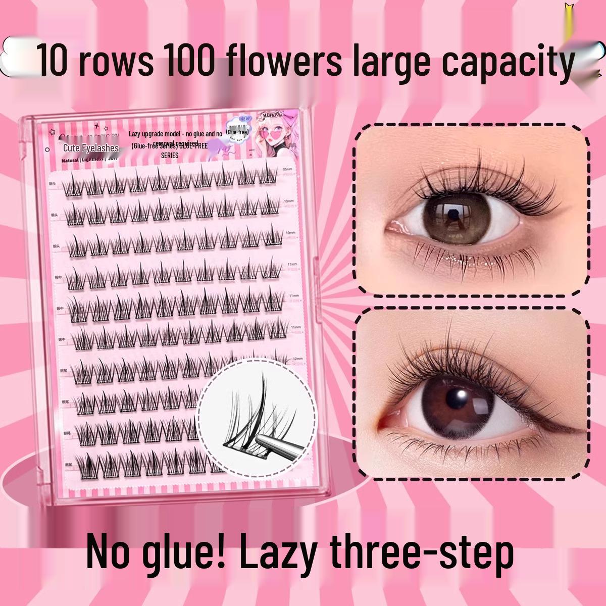 

Mengjie Shangpin Sunflower Trilogy Glue-Free Self-Adhesive Eyelashes for Beginners